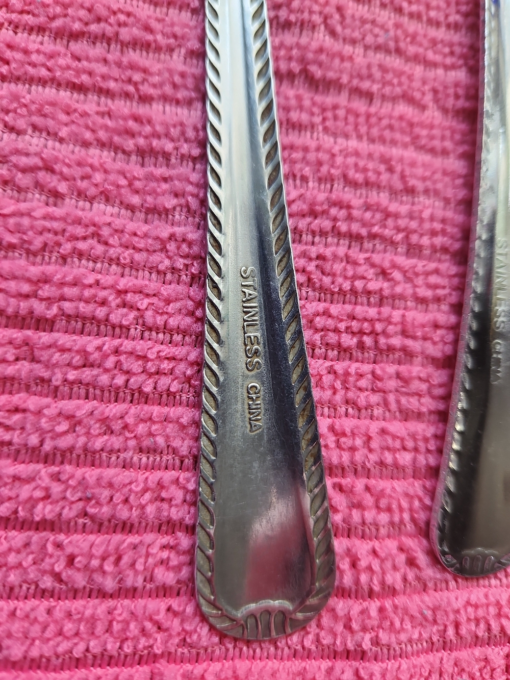 Source Unknown Stainless Steel Flatware Set Of 4 Rope Teaspoons